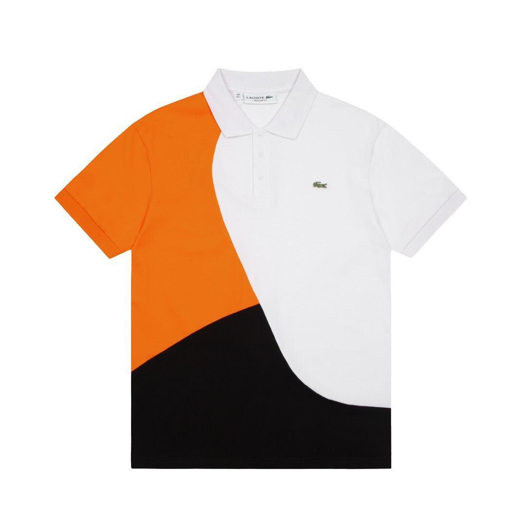Lacoste T-Shirt with Collar 'Orange-White-Black'
