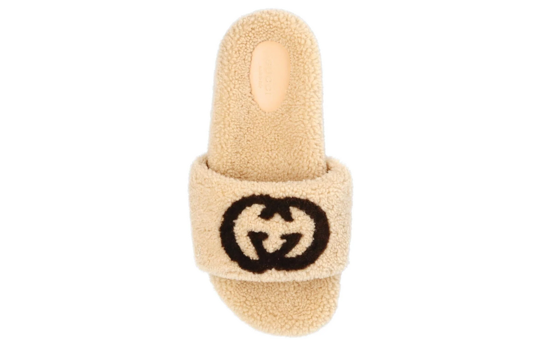 WMNS) Gucci Slide 'Interlocking G Merino Wool - Light Brown' 646225-D0L00