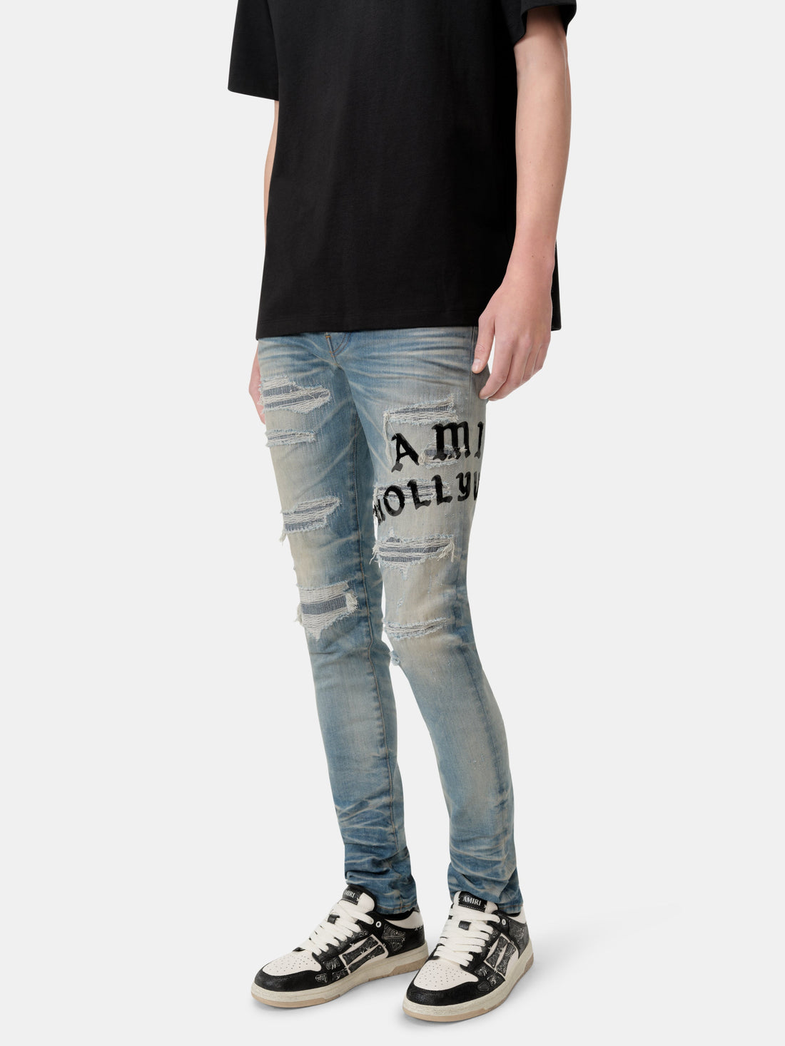 AMIRI HOLLYWOOD REPAIRED JEAN - Honeycomb Indigo