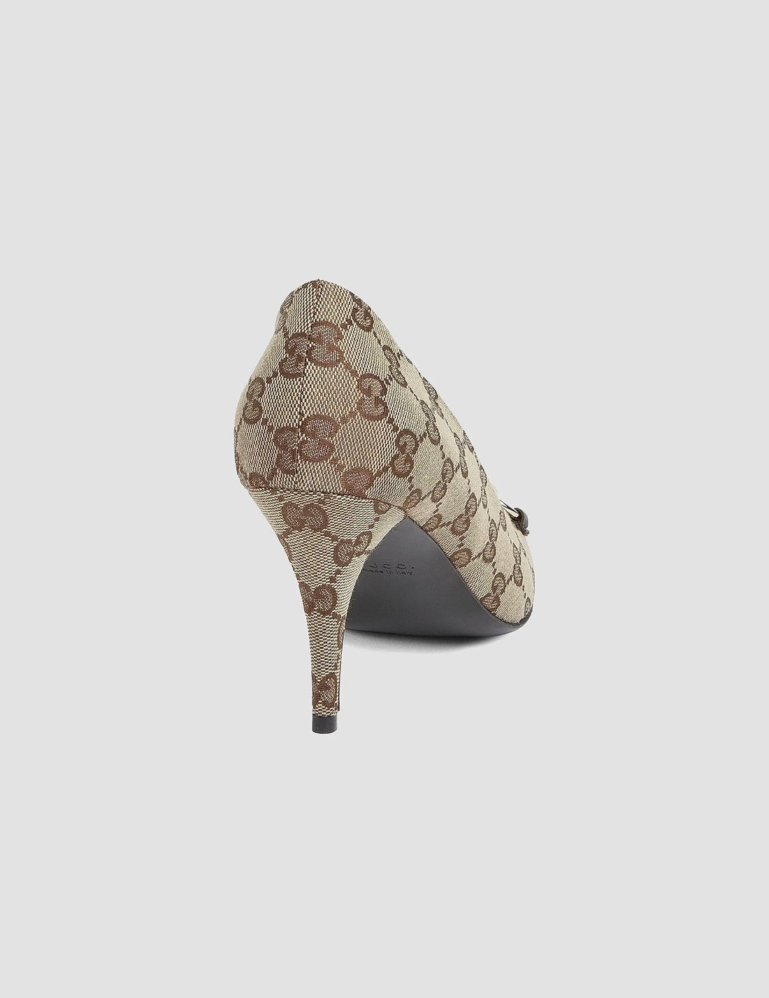 Gucci  Erin 85MM Horsebit GG Canvas Pumps
