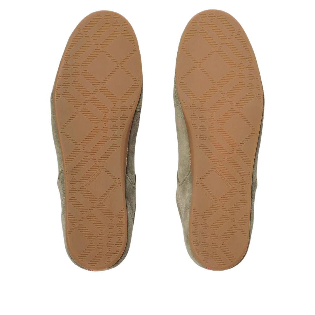 Burberry Leather Knight Runner Sneakers 'Airforce Green Tawny Beige' 81274751
