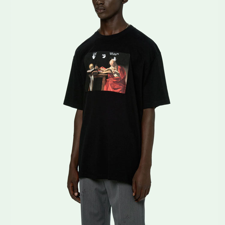Off-White Caravaggio Short-Sleeve Over Tee 'Black/Red' OMAA038R21JER0031025