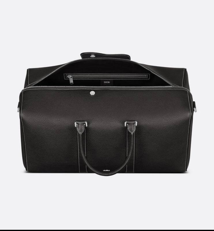 Dior Lingot 50 Duffle Bag In Black Grained Calfskin
