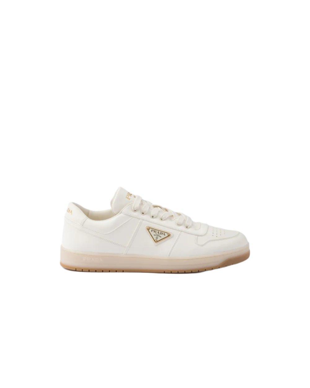 Prada Downtown nappa leather sneakers 'Cream'