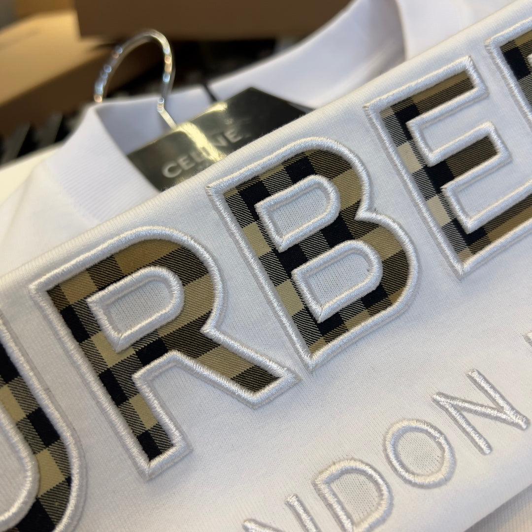 Burberry T-Shirt Without Collar 'White & Gold'