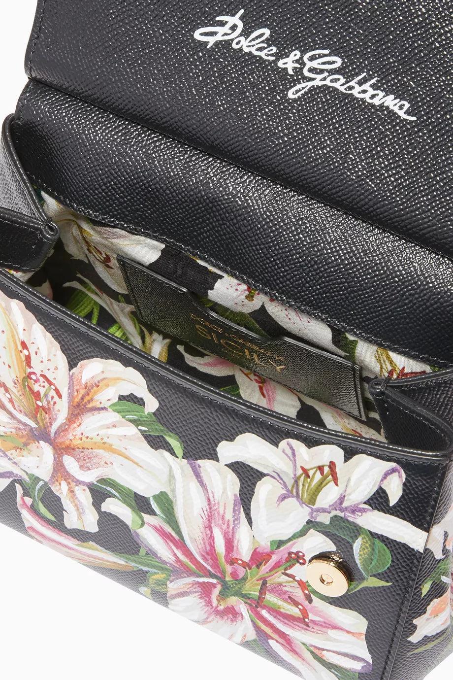 Dolce & Gabbana Small Sicily Lily Dauphine Leather Bag