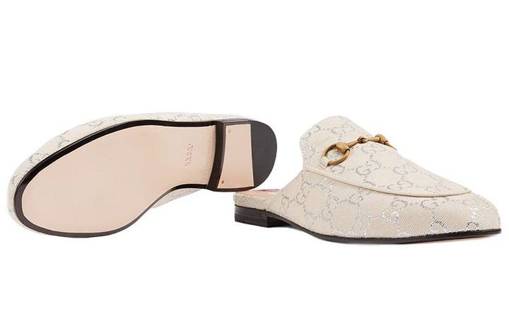 WMNS) Gucci Princetown 'White Silver'