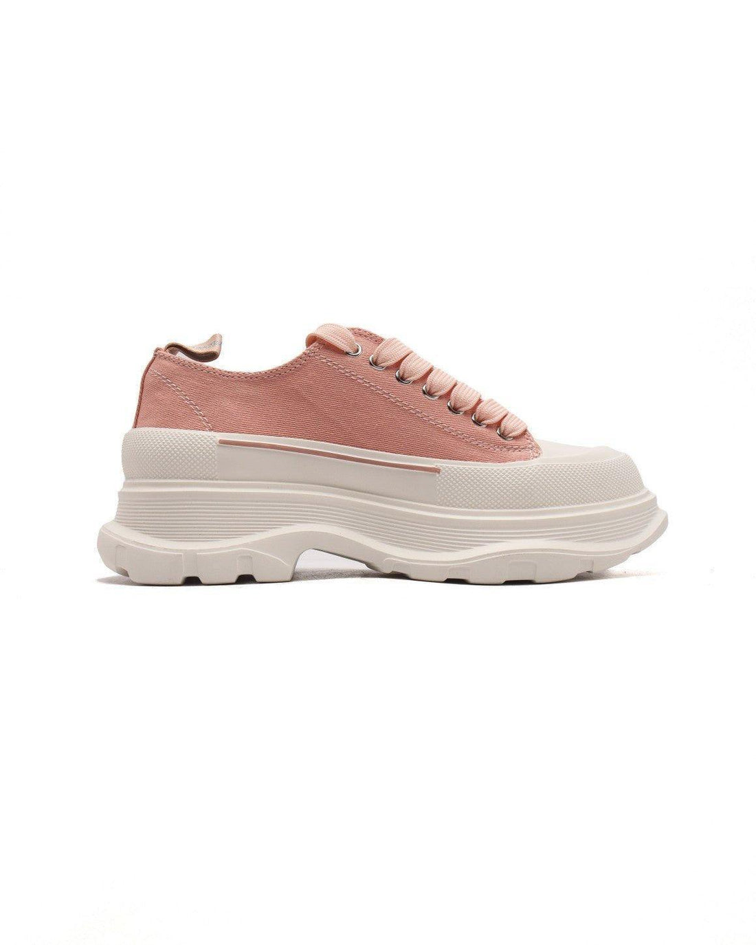 Alexander McQueen Women Tread Slick lace-up Sneakers 'Pink/White'