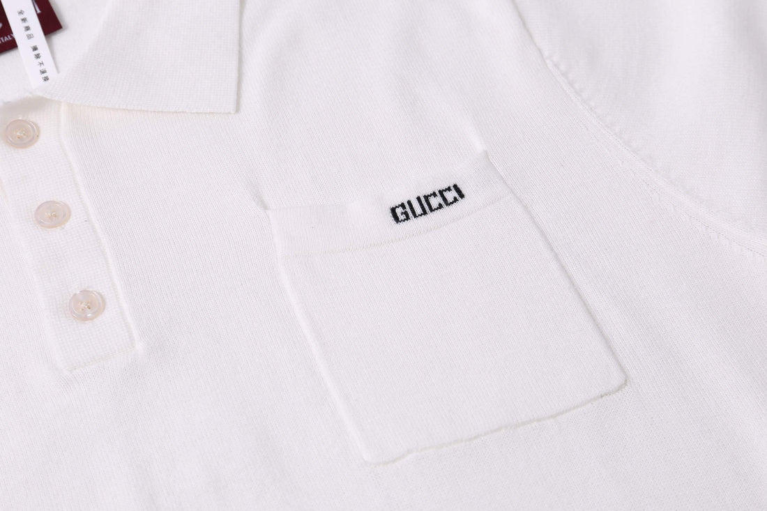 Gucci Collar T-Shirt - Premium Cotton White Tee