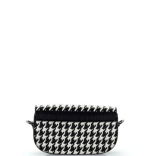 Christian Dior Bobby Flap Bag Houndstooth Embossed Calfskin East West
