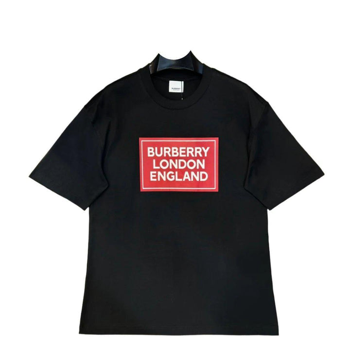 Burberry Black & Red T-Shirt Without Collar