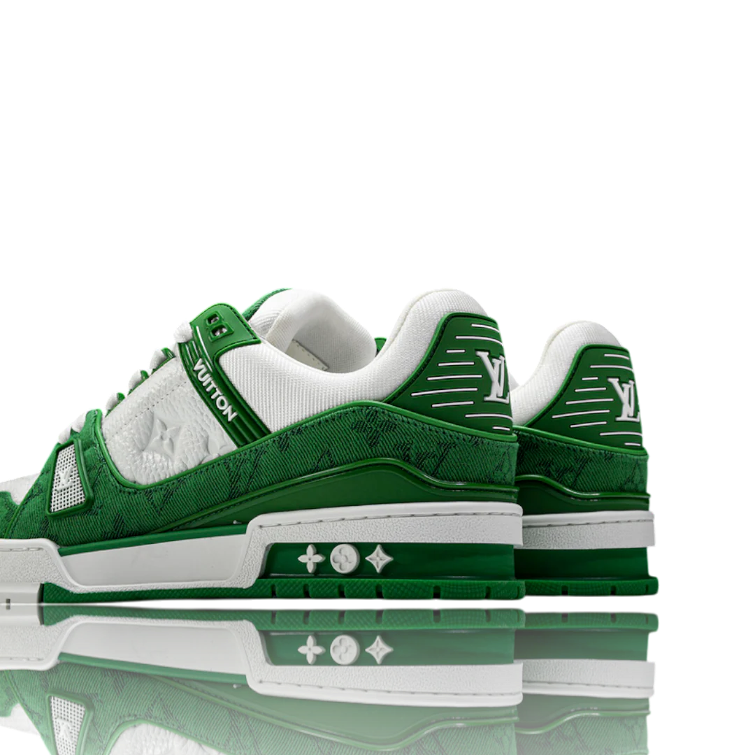 LOUIS VUITTОП TRAINER LOW 'MONOGRAM DENIM WHITE GREEN'