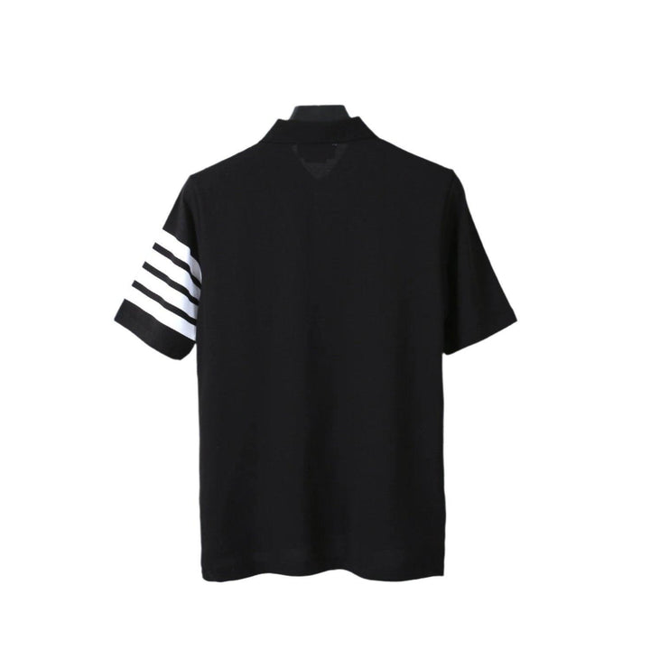 Thom Browne Black T-Shirt with Collar