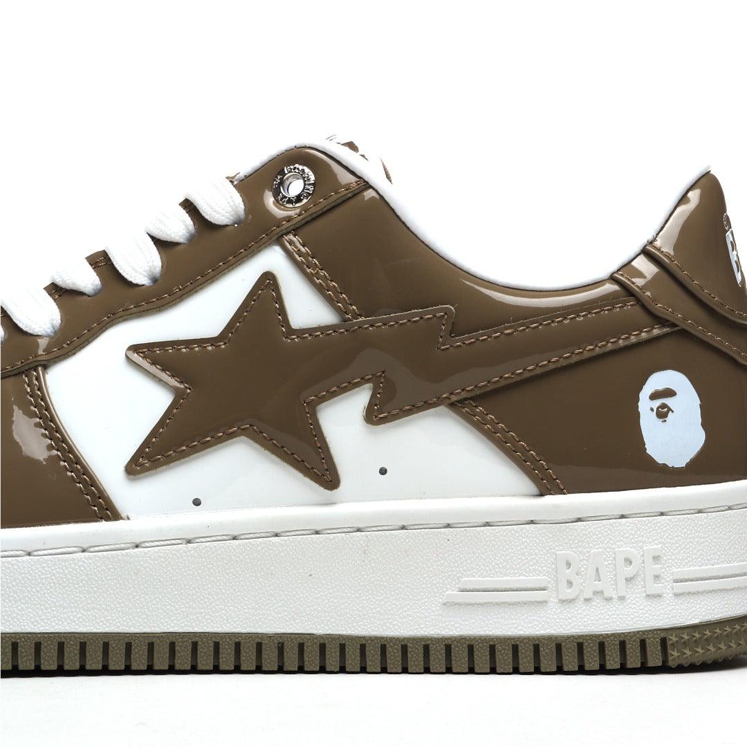 A Bathing Ape Bape Sta Patent Leather White Khaki