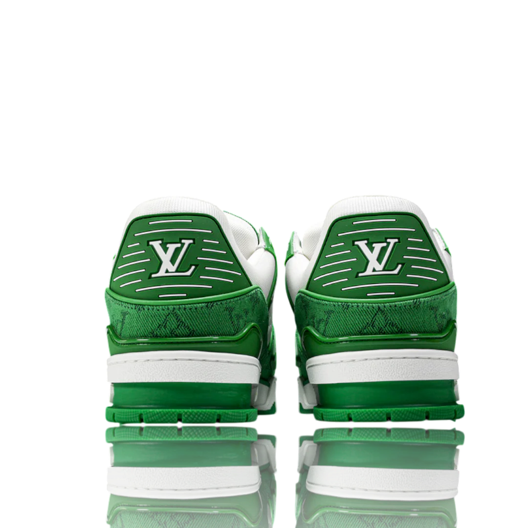 LOUIS VUITTОП TRAINER LOW 'MONOGRAM DENIM WHITE GREEN'