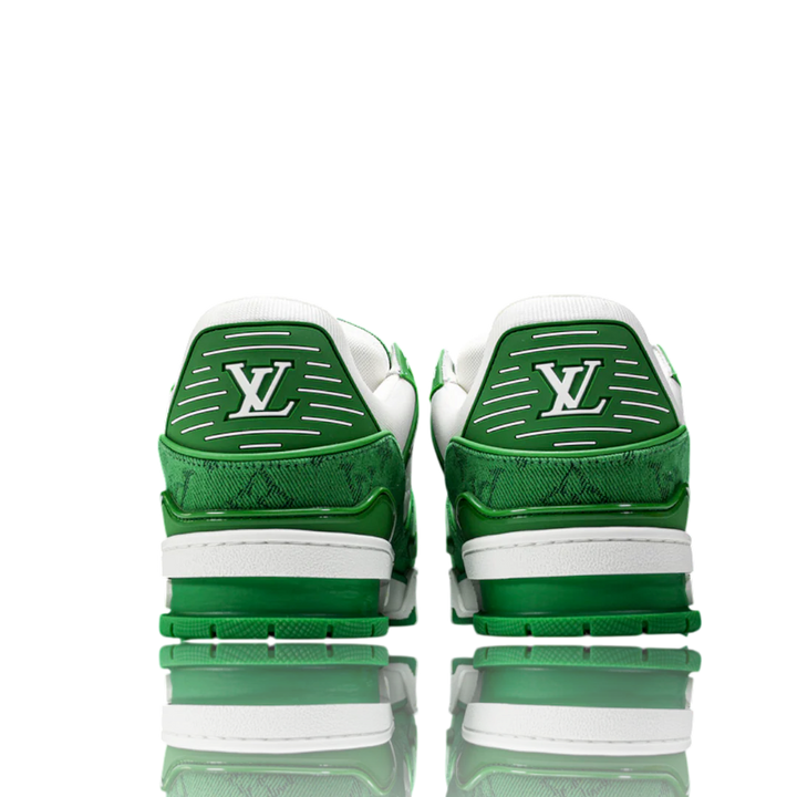LOUIS VUITTОП TRAINER LOW 'MONOGRAM DENIM WHITE GREEN'