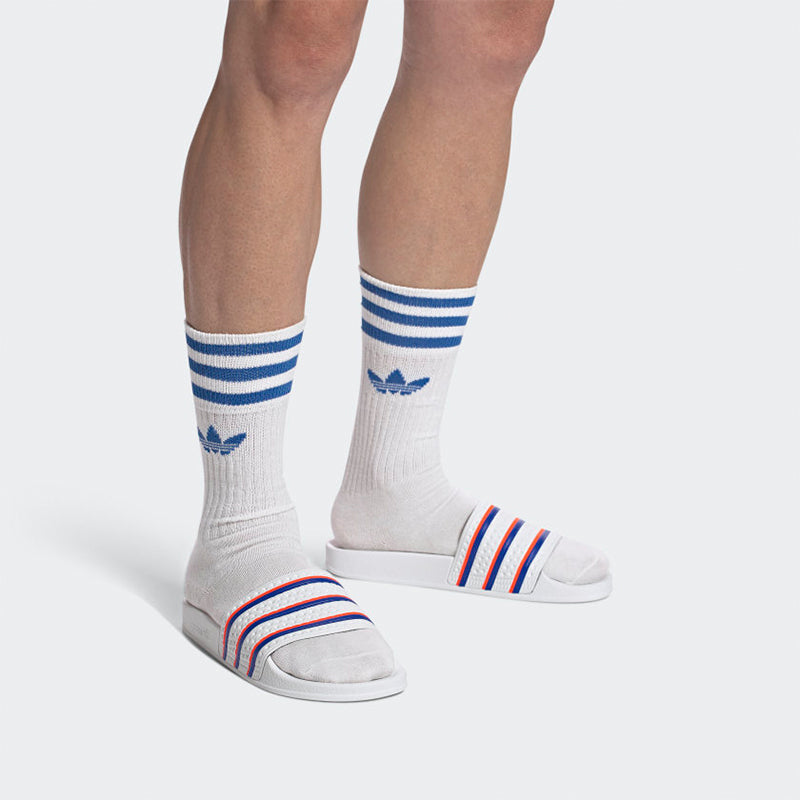 adidas Adilette Slides 'White Blue Solar Red' FU9888