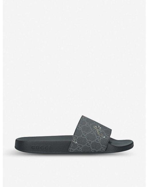 GUCCI Men's Luxury Leather Slippers - Comfortable Designer House Shoes