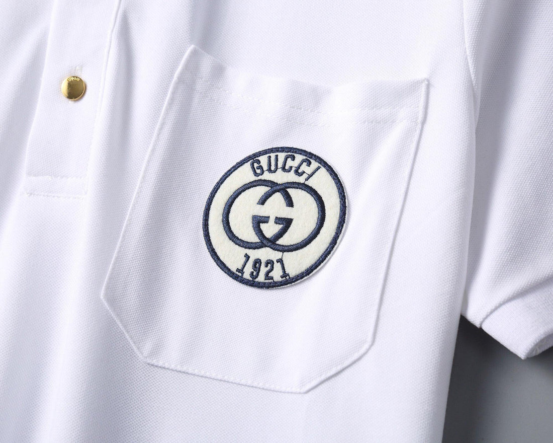 Gucci White T-shirt with a collar