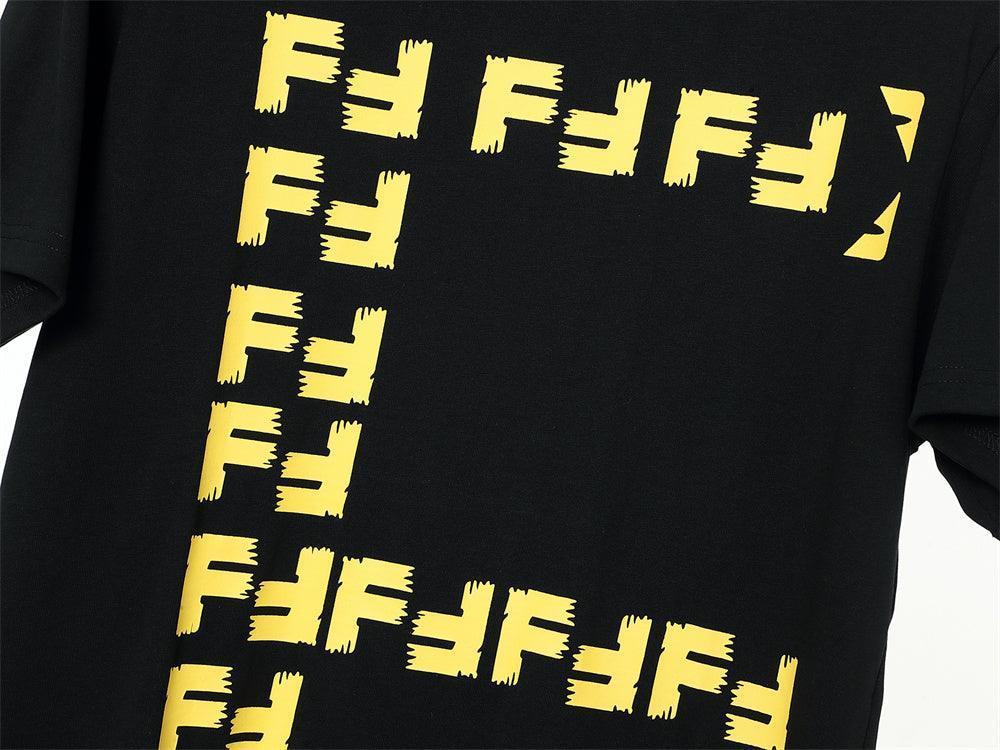 Fendi T-Shirt without Collar 'Black-Yellow'