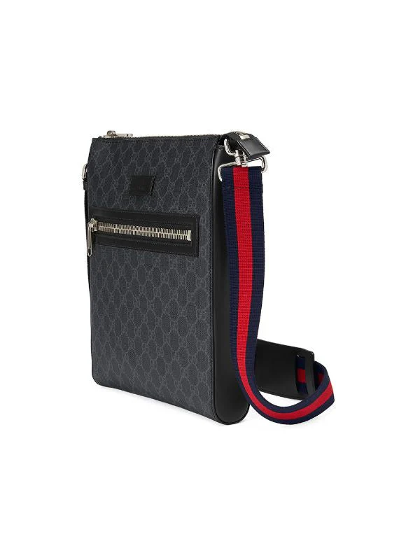 GUCCI - BLACK GG MESSENGER BAG