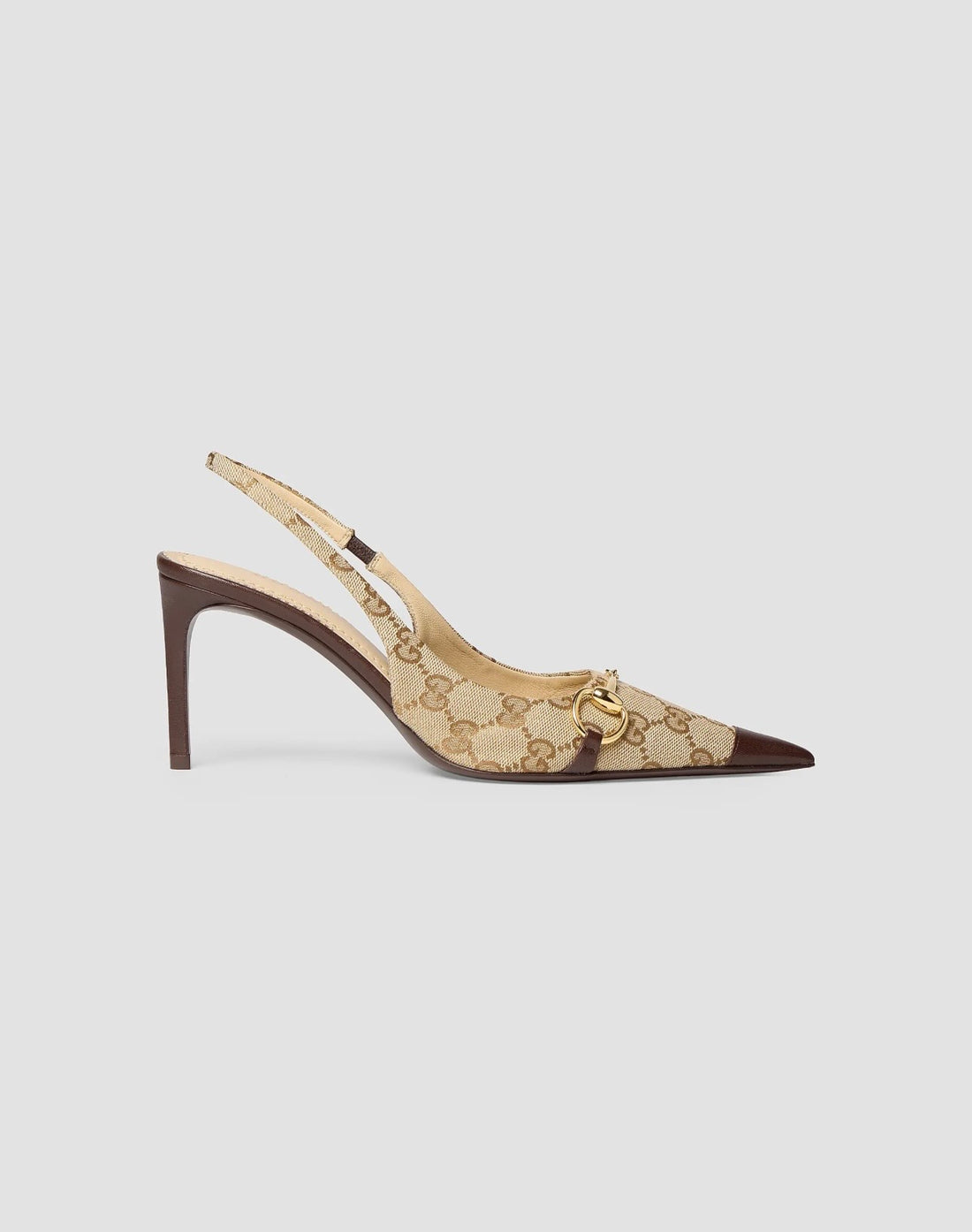 Gucci  Donna 80MM GG Canvas Slingback Pumps
