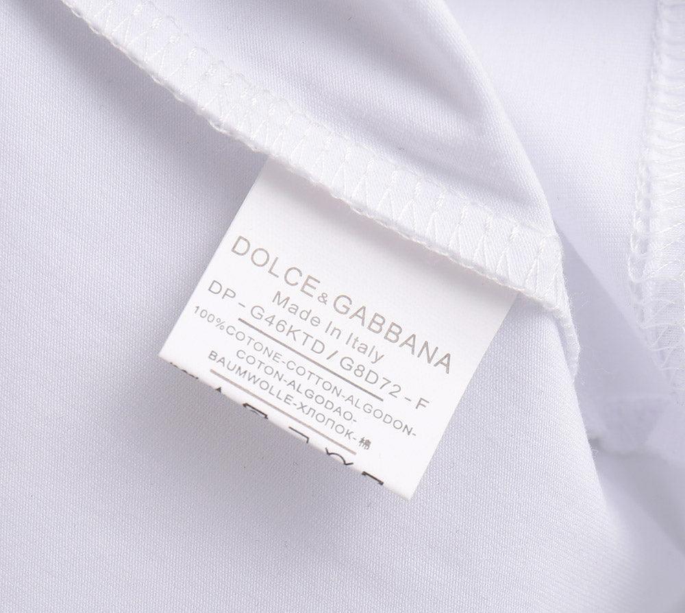 Dolce & Gabbana T-Shirt Without Collar 'White & Black'