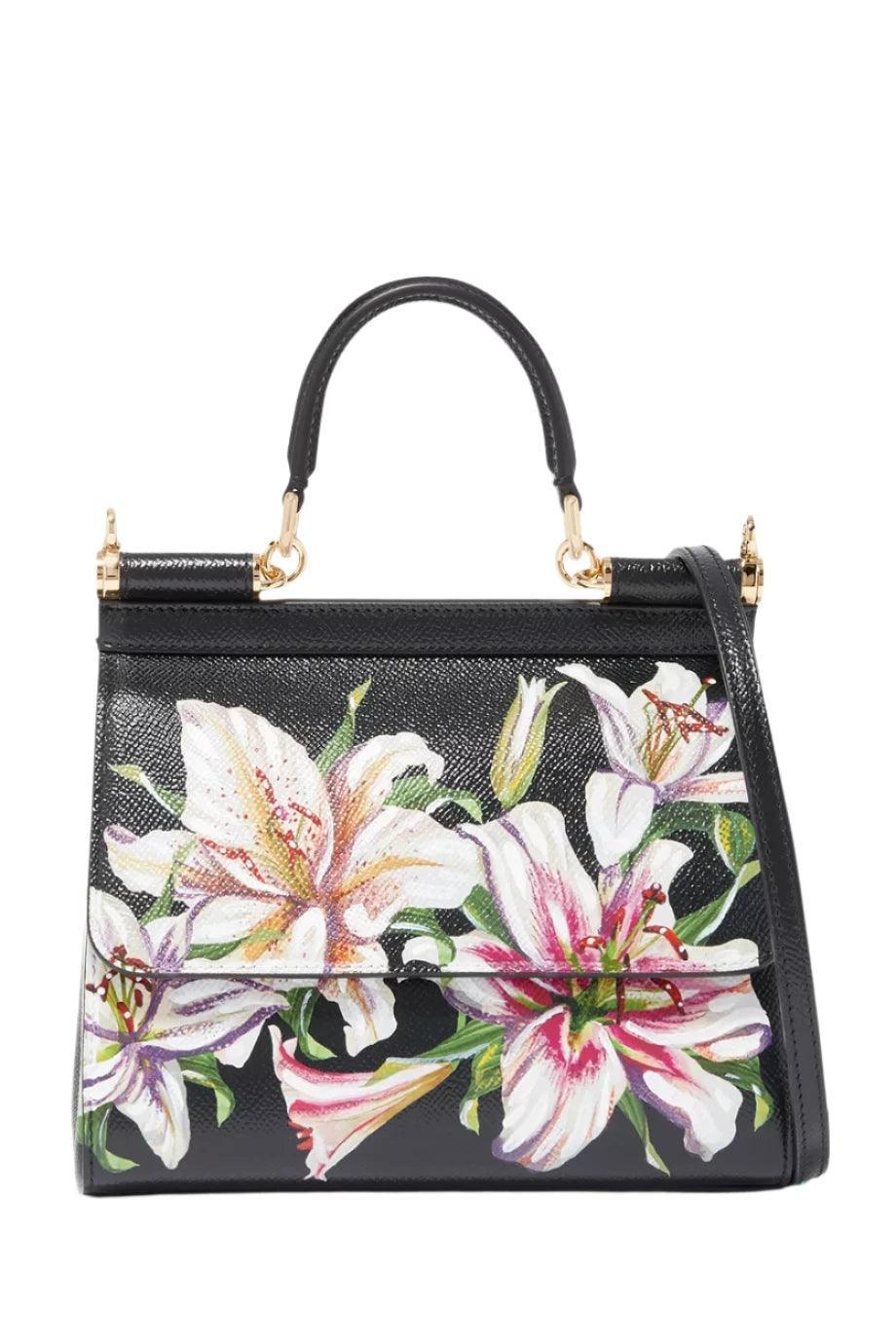 Dolce & Gabbana Small Sicily Lily Dauphine Leather Bag