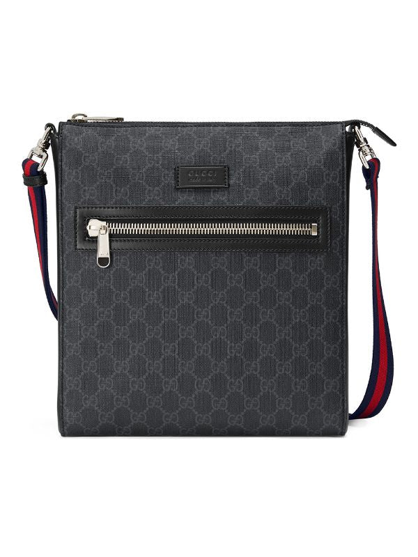 GUCCI - BLACK GG MESSENGER BAG