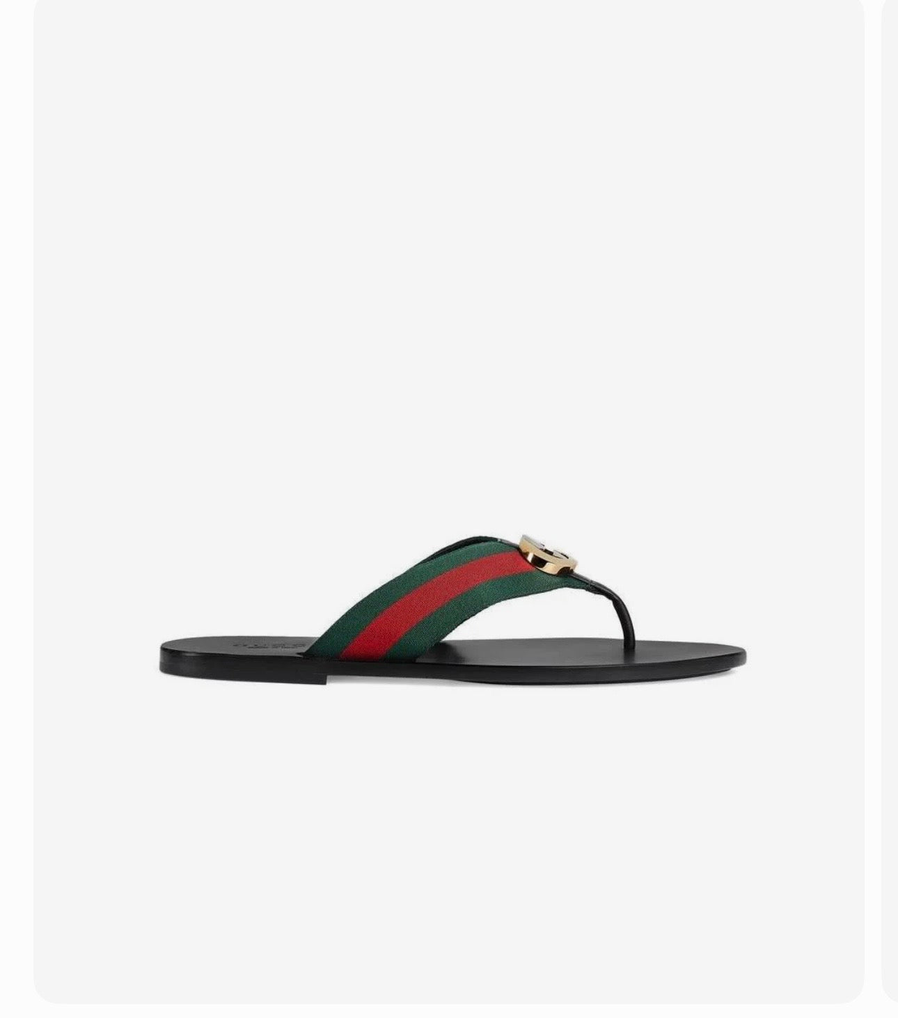 Gucci 630307 H9020 8476 Black, Red & Green Calf-Skin leather / Fabric Sandals (GGM1722)