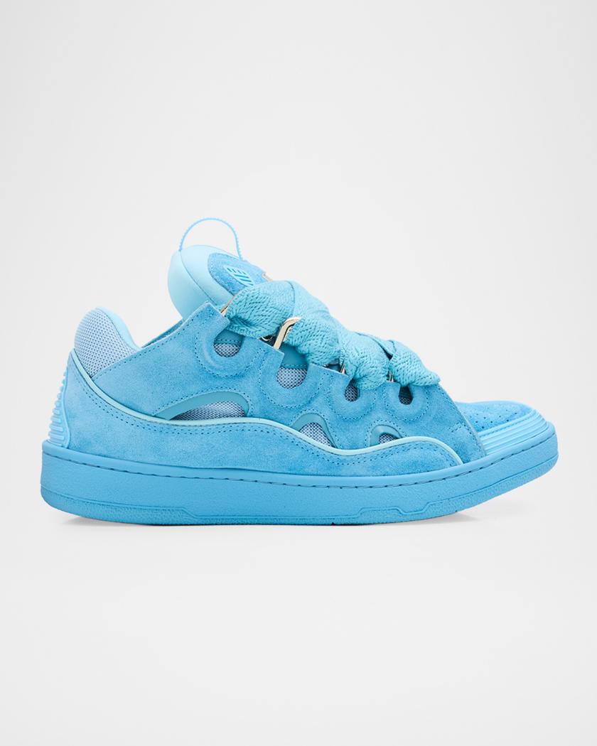 Men's Curb Tonal Suede and Mesh Sneakers