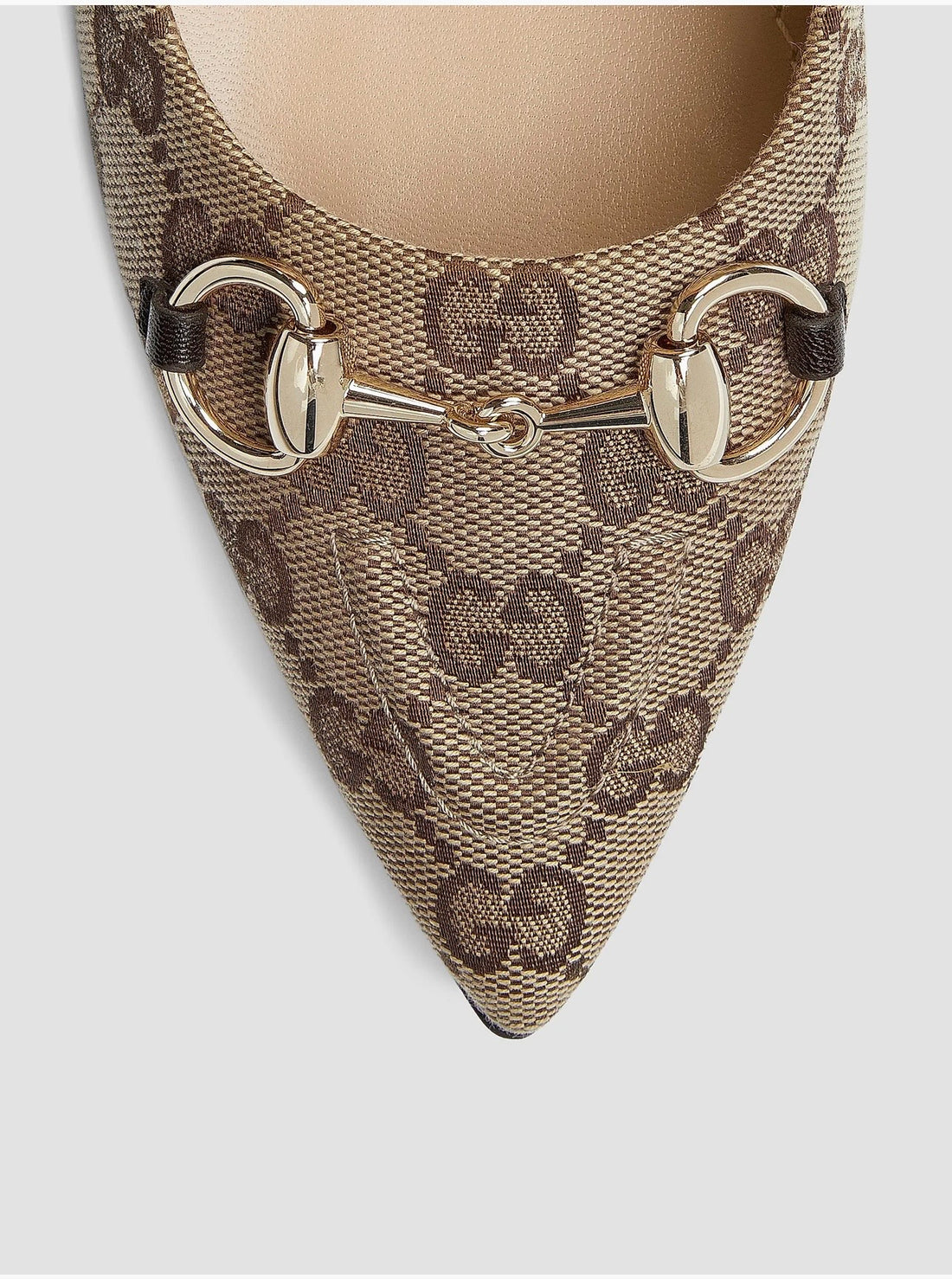 Gucci  Erin 85MM Horsebit GG Canvas Pumps