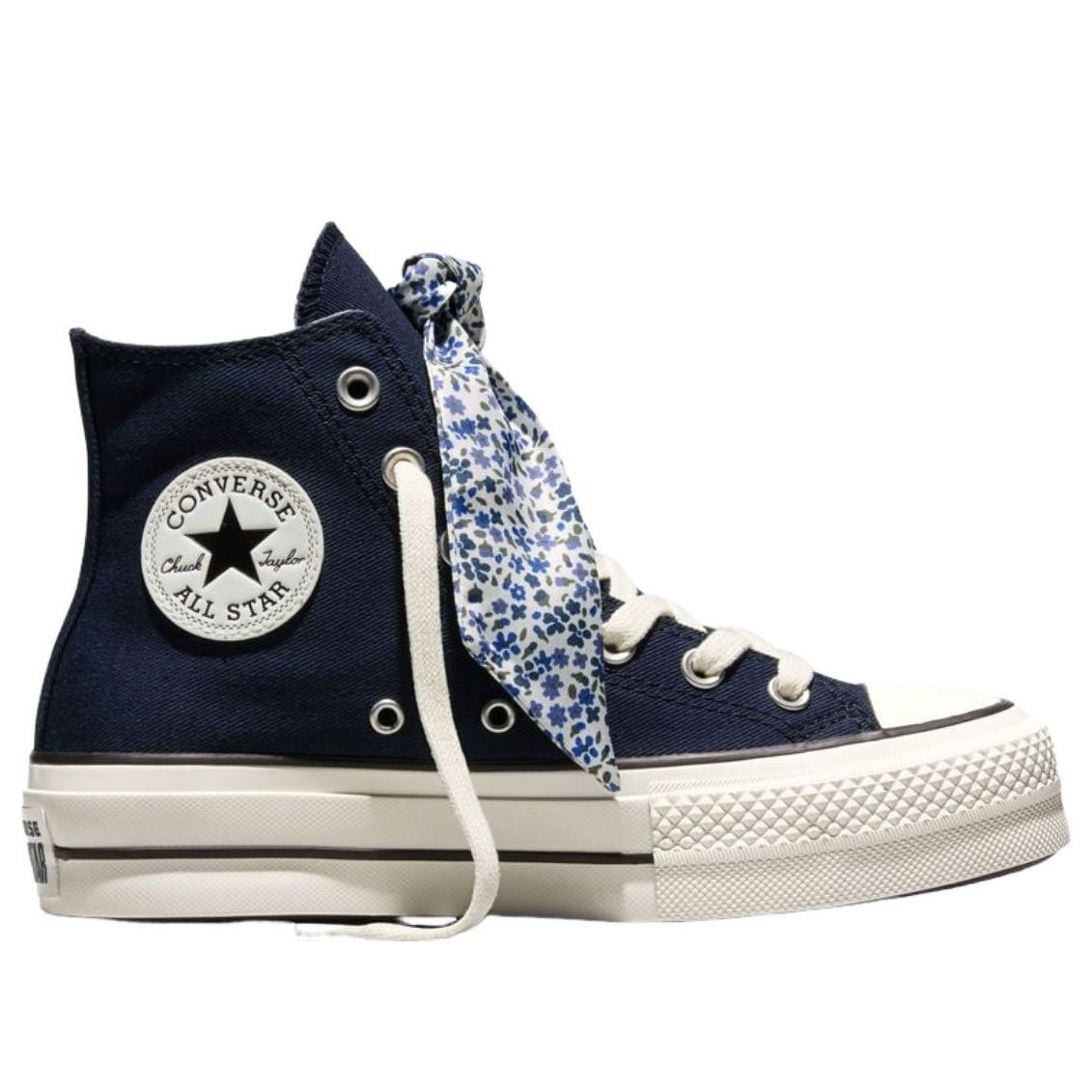 (WMNS) Converse Chuck Taylor All Star Lift Platform Scarf Bow 'Obsidian Blue' A19908C