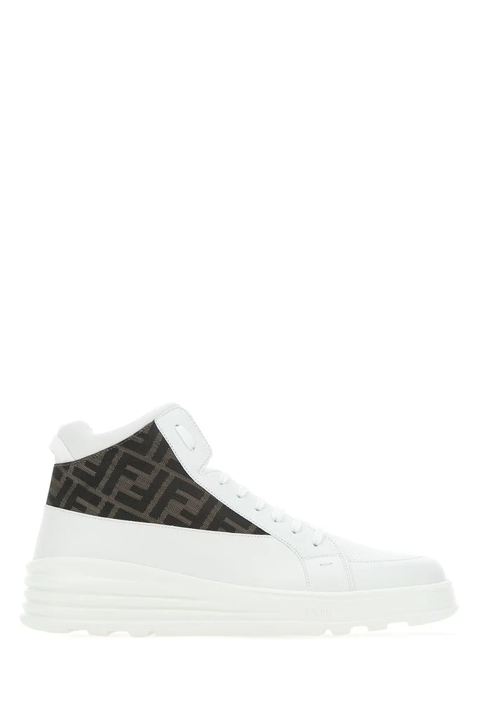 FENDI JACQUARD FF LOGO HIGH-TOP SNEAKERS