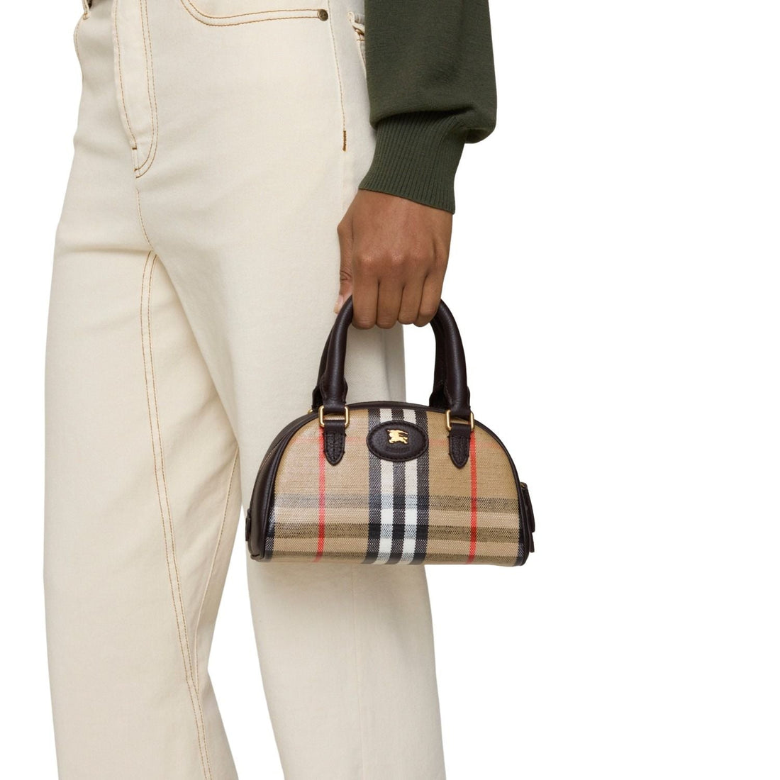 (WMNS) Burberry Mini Highlands Bowling Bag 'Sand Beige' 81152811