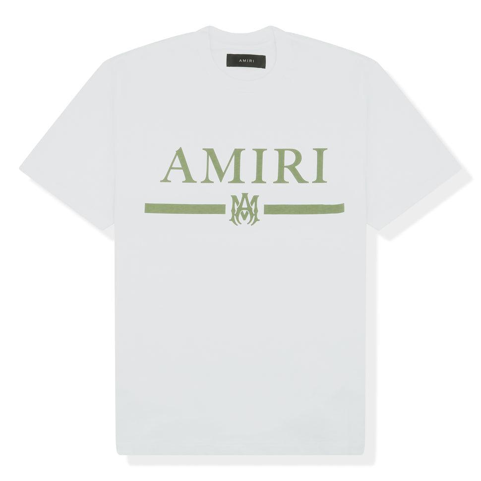AMIRI MA BAR LOGO WHITE GREEN T SHIRT