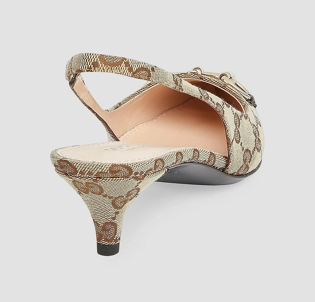 Gucci  Erin 45MM GG Canvas Slingback Pumps