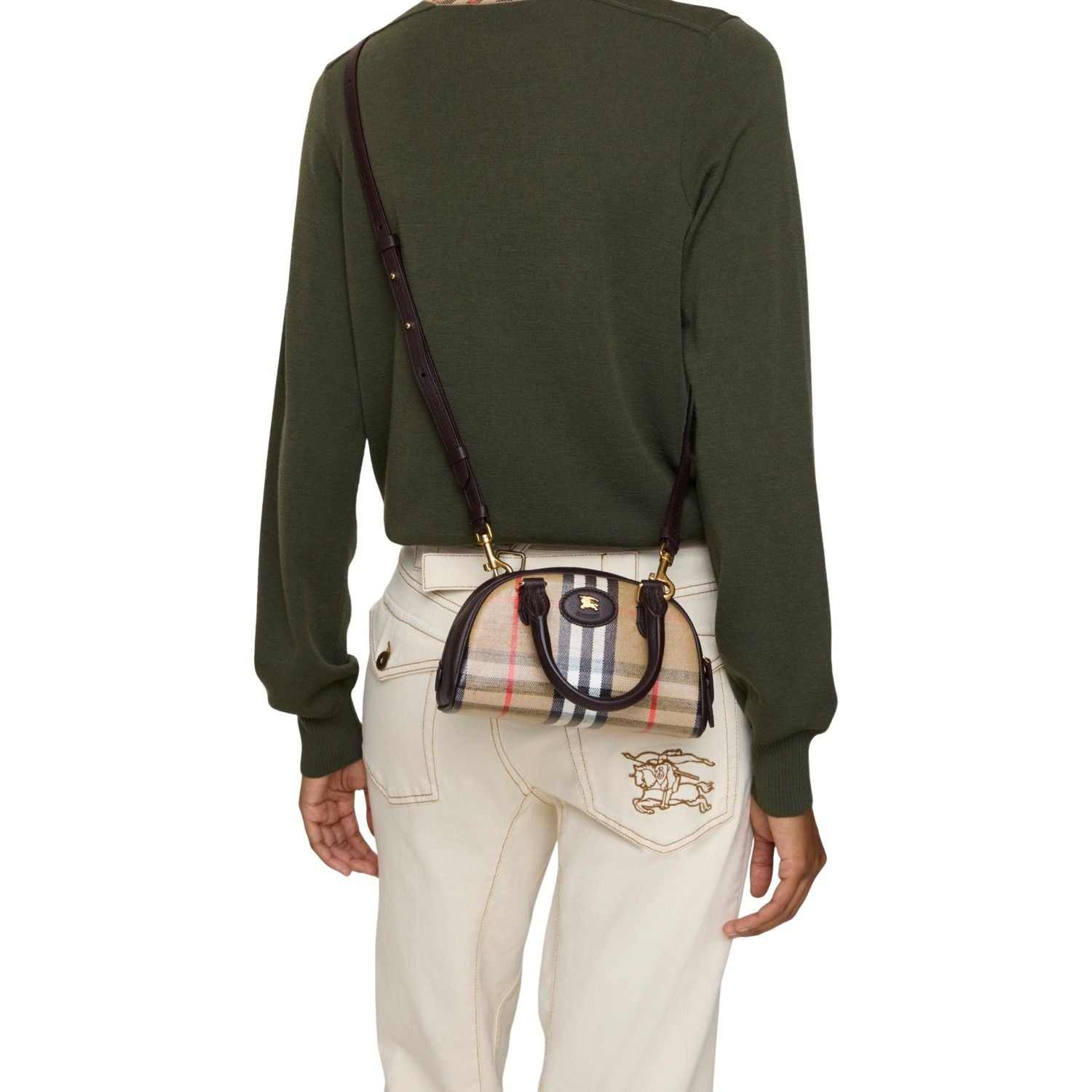 (WMNS) Burberry Mini Highlands Bowling Bag 'Sand Beige' 81152811