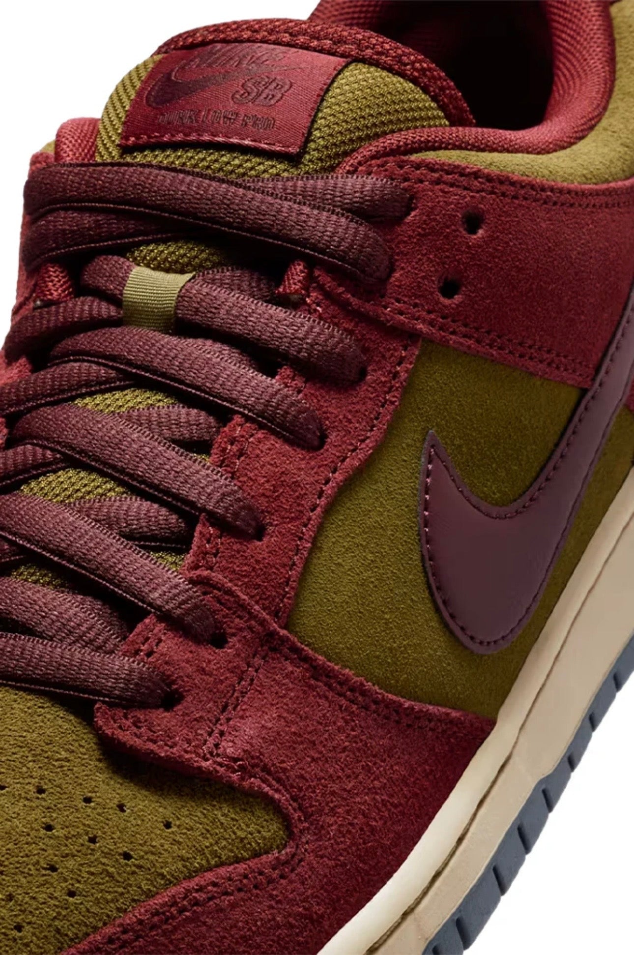 Nike SB Dunk Low Pro "Dark Team Red and Olive Flak" Skate Shoes