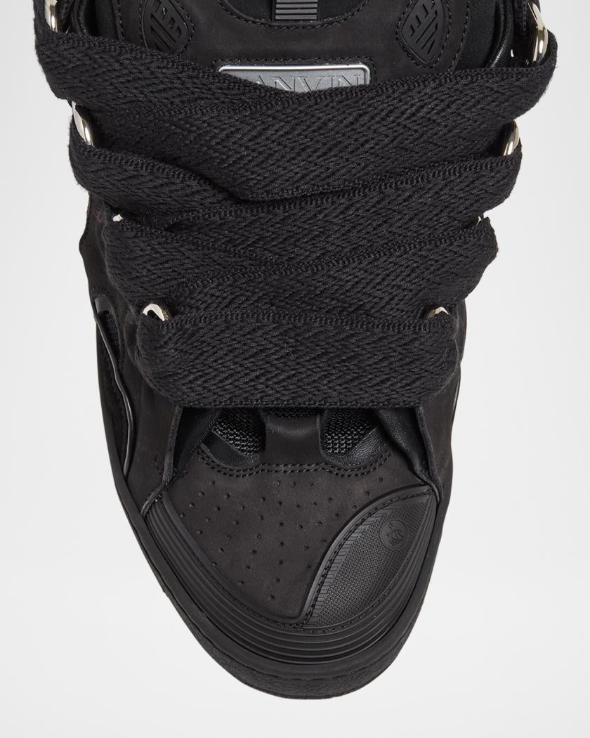 Men's Curb Napa Leather Low-Top Sneakers