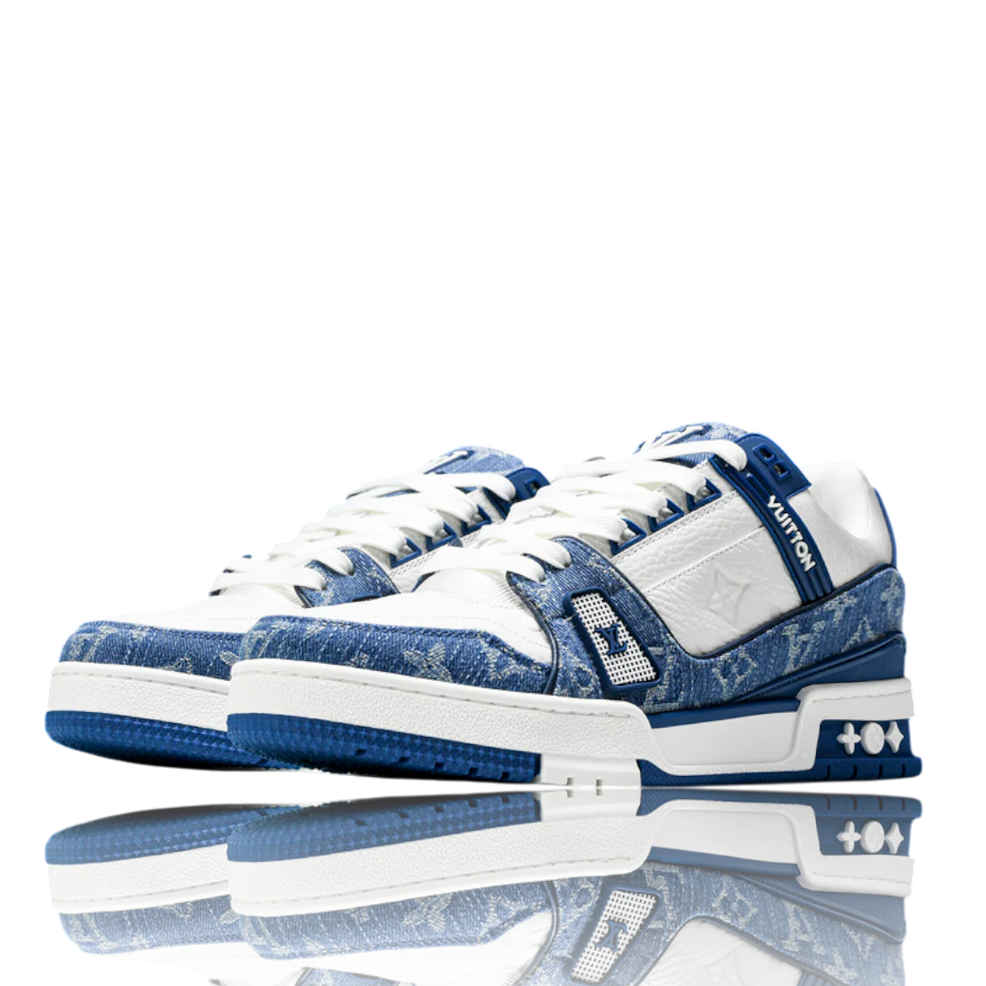 LOUIS VUITTОП TRAINER LOW 'MONOGRAM DENIM WHITE BLUE'