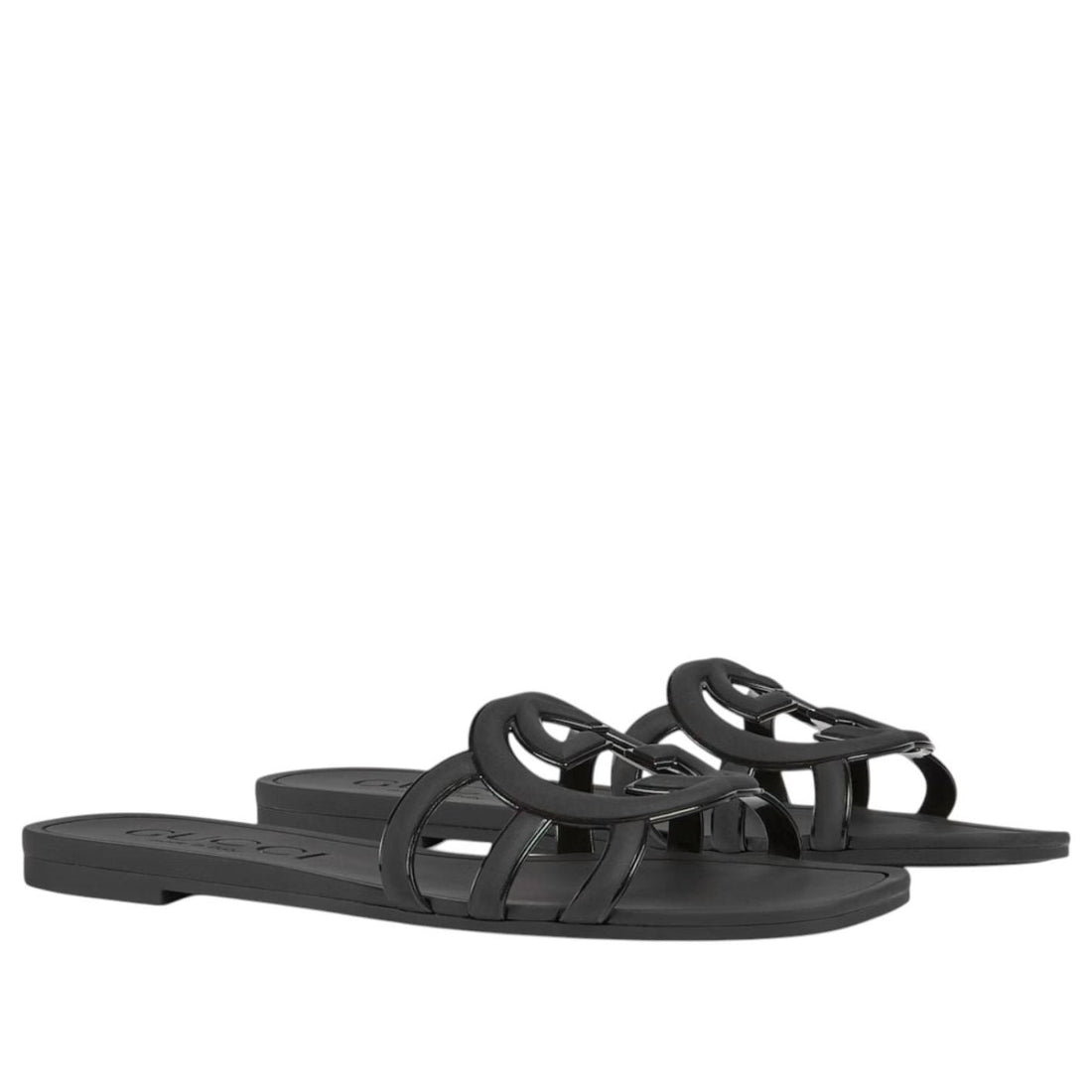 (WMNS) Gucci Interlocking G Slides 'Black Rubber' 780307-J8700-1000