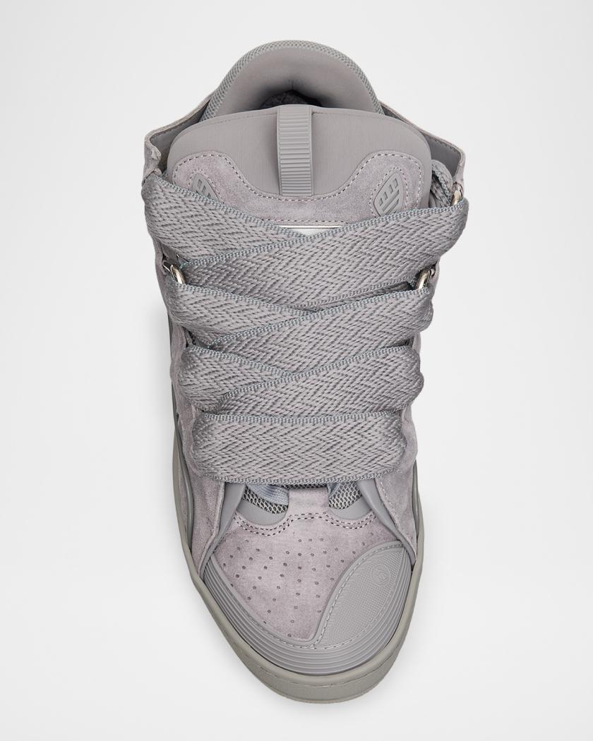 Men's Curb Tonal Suede and Mesh Sneakers