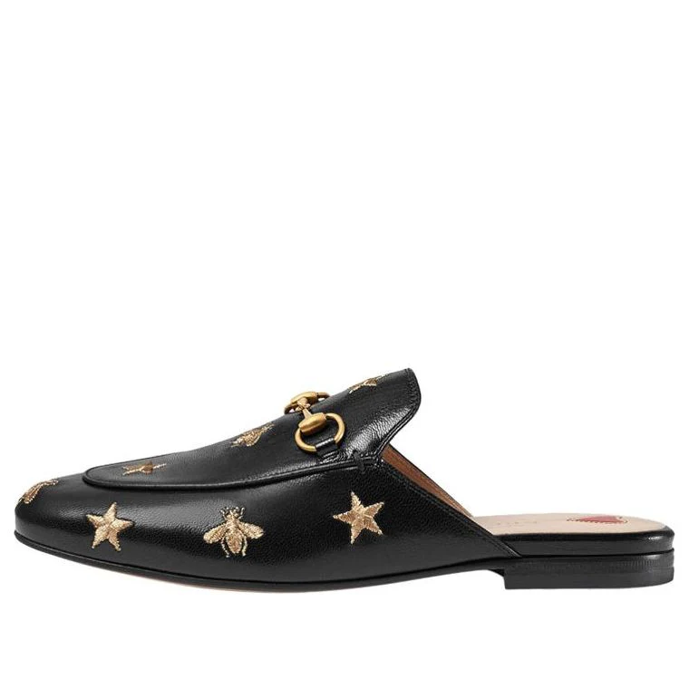 WMNS) Gucci Princetown Embroidered Leather Slipper 'Black'