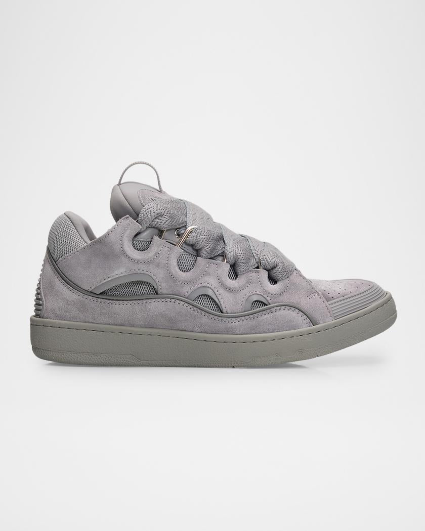 Men's Curb Tonal Suede and Mesh Sneakers