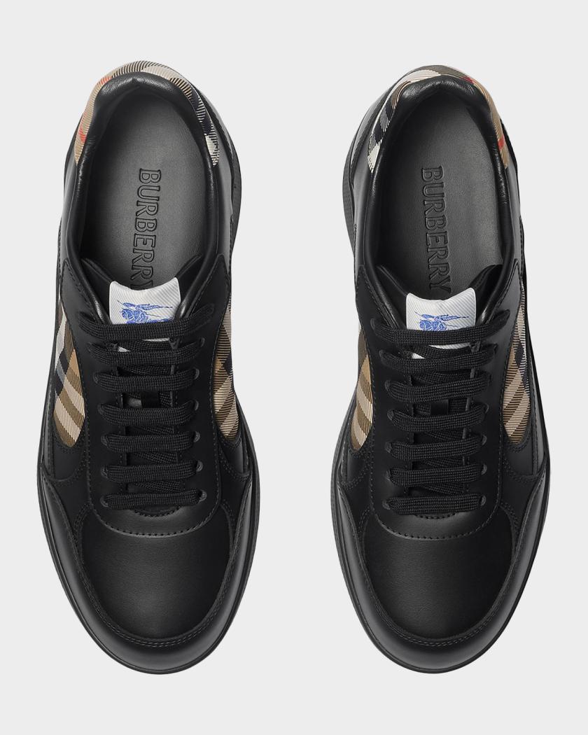 Men's Terrace Leather and Check Low-Top Sneakers