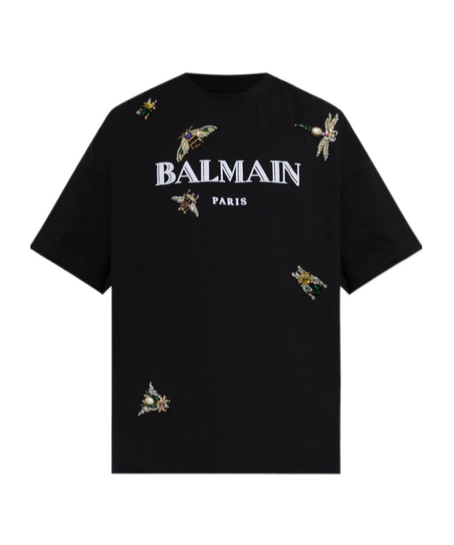 Balmain logo print t shirt