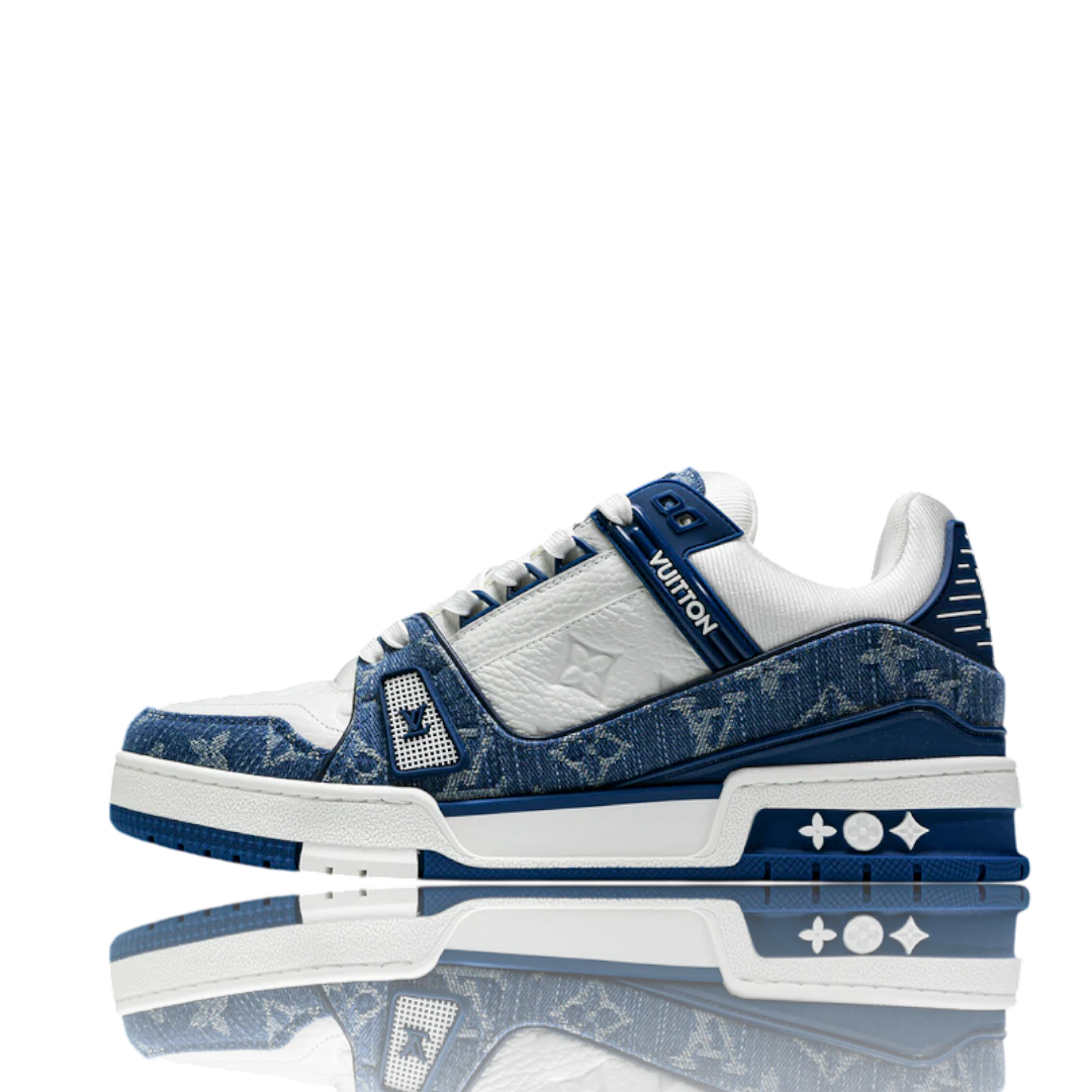 LOUIS VUITTОП TRAINER LOW 'MONOGRAM DENIM WHITE BLUE'