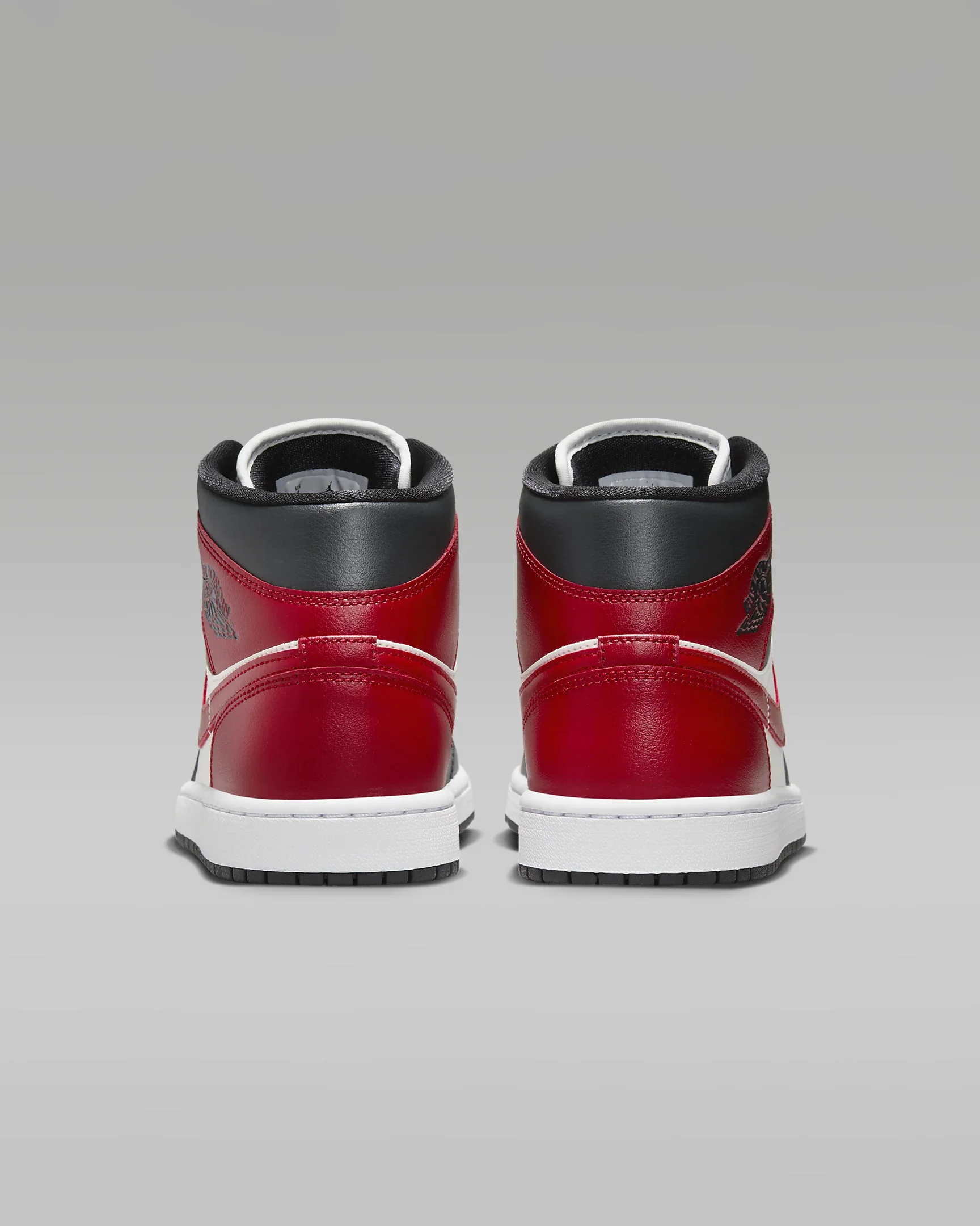 JORDAN 1 Mid Noir/White/Gym Red