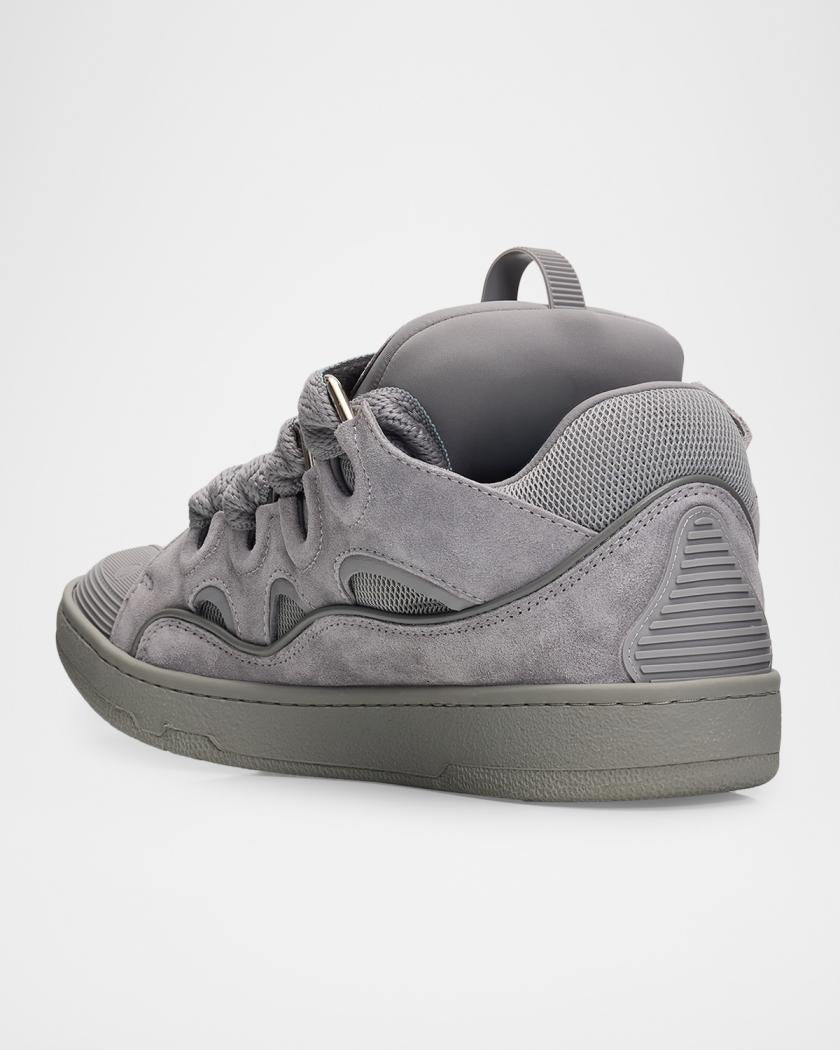 Men's Curb Tonal Suede and Mesh Sneakers